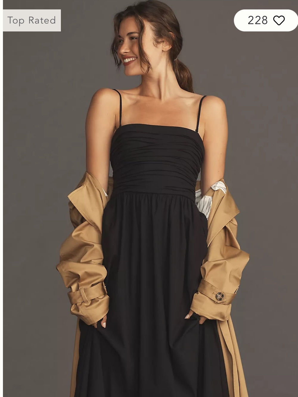 Reformation Strapless Black Midi Dress with Ruched Bodice. Size 0. Black